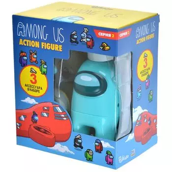 Among Us: Фигурки. Серия 2 (бирюзовый герой+3 аксессуара)