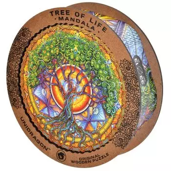 Фигурный деревянный пазл "Мандала Дерево жизни" (King Size)