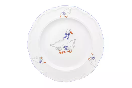 Блюдо круглое Гуси