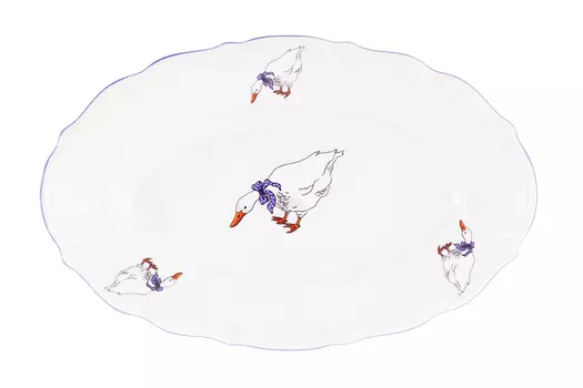 Блюдо овальное Гуси