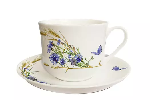 Чайная пара Славянский букет Васильки