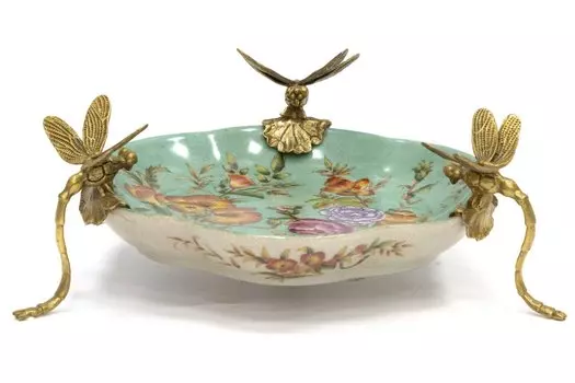 Декоративное блюдо на стрекозах