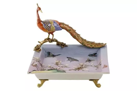 Декоративное блюдо с павлином