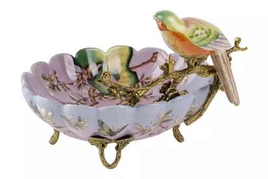 Декоративное блюдо с птичкой