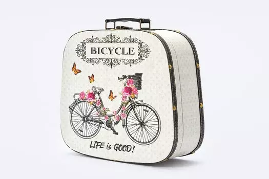 Декоративный чемодан Велосипед