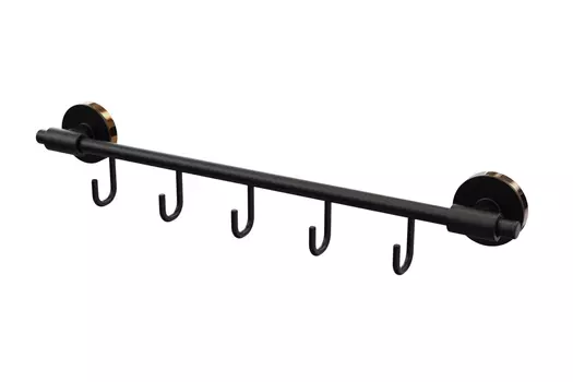 Держатель для полотенец с 5 крючками настенный LORD FOR-LORD049BL