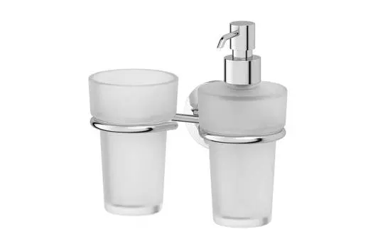 Держатель со стаканом и дозатором жидкого мыла настенный Standard