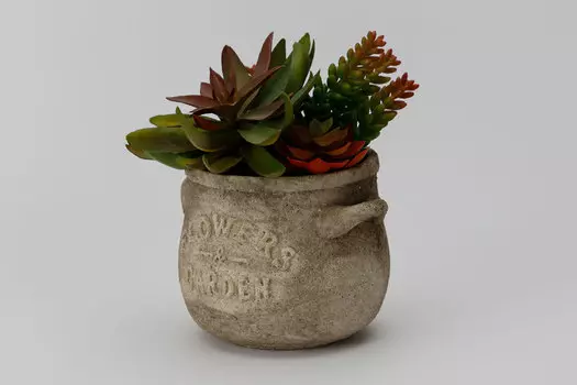 Искусственное растение в цементном горшке Суккулент