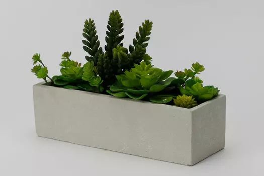 Искусственное растение в цементном горшке Суккулент