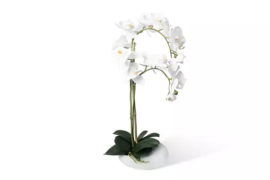 Искусственное растение в кашпо Камень Орхидея Фаленопсис