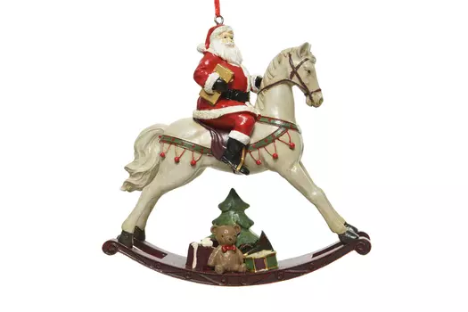 Ёлочная игрушка Санта на коне
