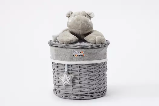 Корзина с крышкой Бегемотик