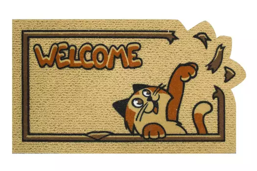 Коврик придверный Кот-шалун