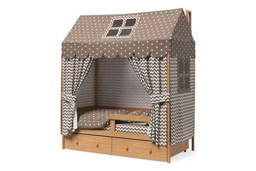 Кровать-домик с бортиком и ящиками Можга
