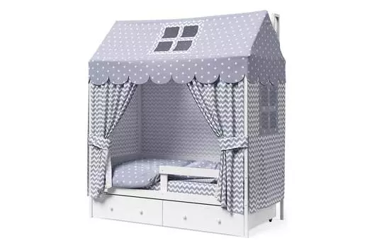 Кровать-домик с бортиком и ящиками Можга