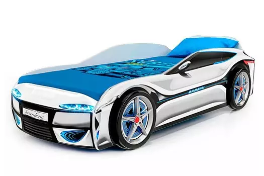 Кровать-машина с подсветкой фар Bambini