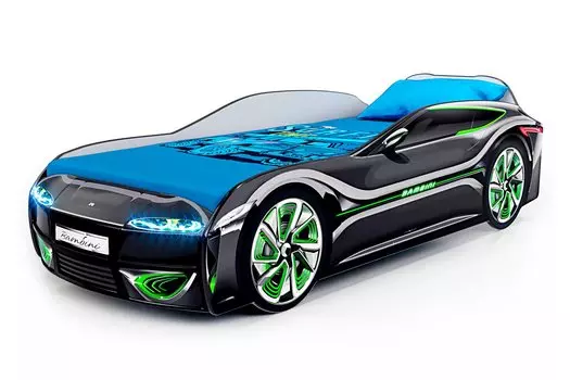 Кровать-машина с подсветкой фар Bambini