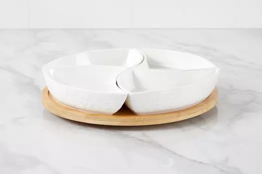 Менажница на подставке Снежинки