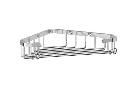 Мыльница-решетка угловая с крючками настенная Ryna