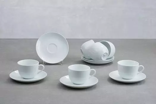Набор чайных пар на 6 персон White
