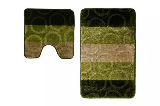 Набор ковриков для ванной комнаты и туалета Twist Полоска круги