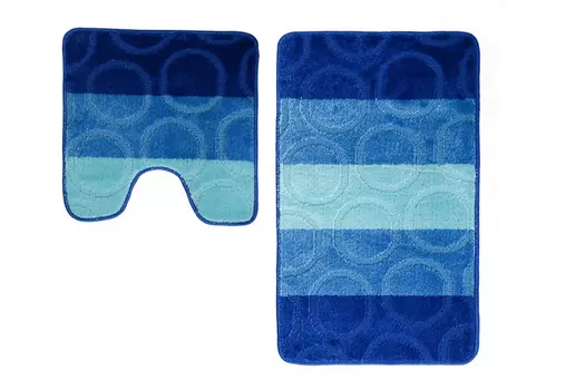 Набор ковриков для ванной комнаты и туалета Twist Полоска круги