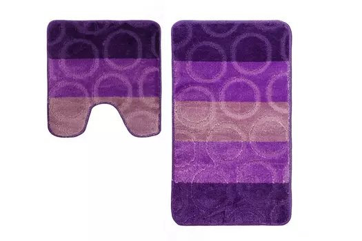 Набор ковриков для ванной комнаты и туалета Twist Полоска круги