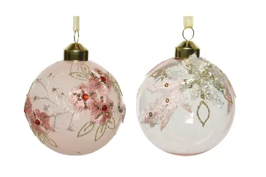 Набор ёлочных шаров Нежные цветы