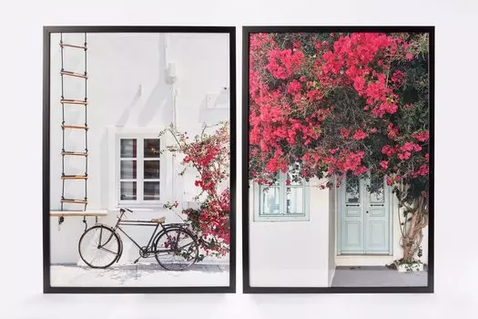 Набор постеров в раме Улочки Санторини