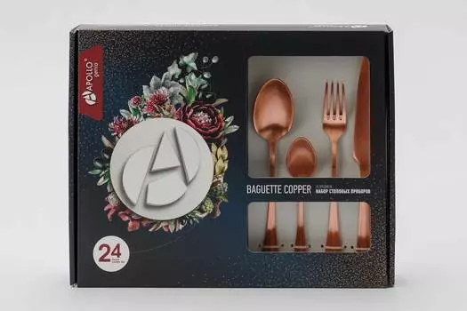 Набор столовых приборов на 6 персон Baguette Copper