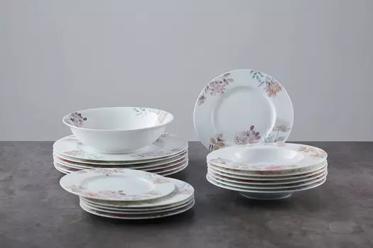 Обеденный сервиз на 6 персон Fleur Platte