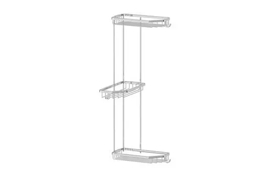 Полочка-решётка угловая 3-ярусная с крючками Ryna