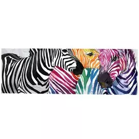 Репродукция 150х50 см Зебры