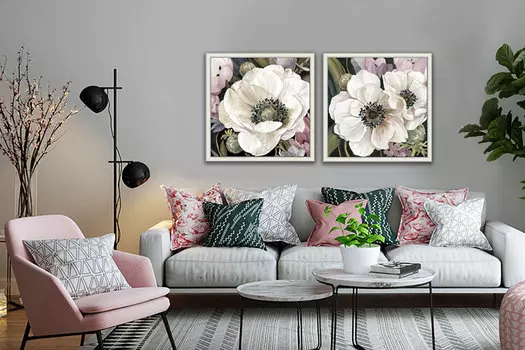 Репродукция в раме Анемоны