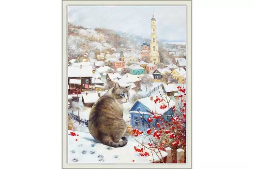 Репродукция в раме Городок