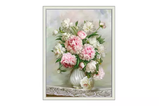 Репродукция в раме Пионы