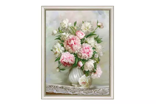 Репродукция в раме Пионы