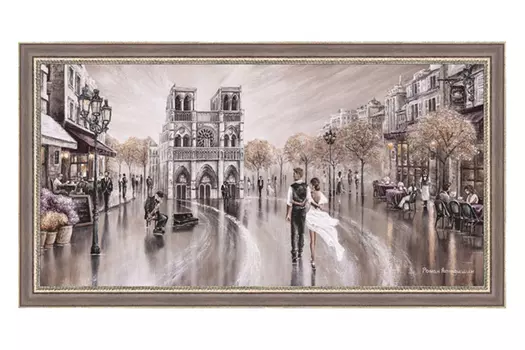 Репродукция в раме Прогулка по Парижу