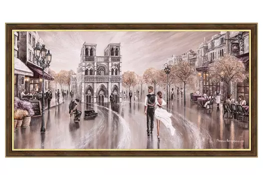 Репродукция в раме Прогулка по Парижу