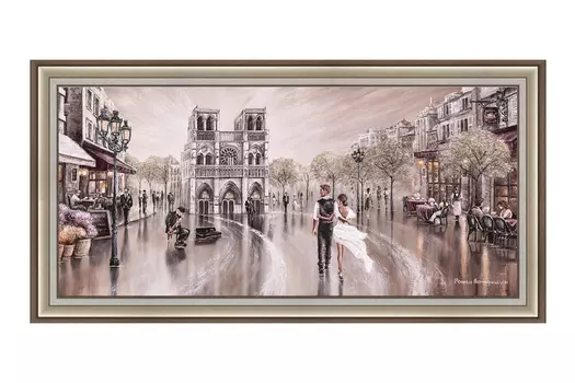 Репродукция в раме Прогулка по Парижу