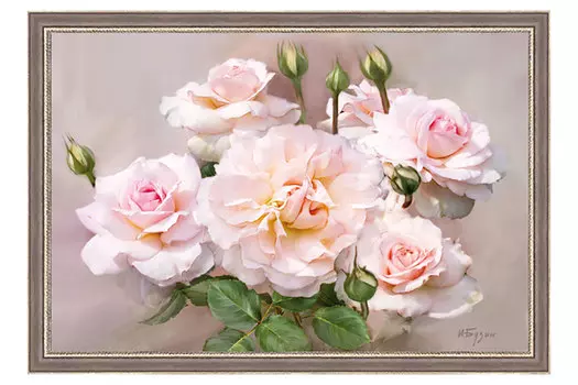 Репродукция в раме Розы Флорибунда