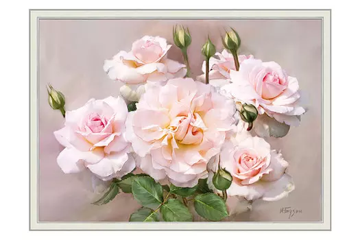 Репродукция в раме Розы Флорибунда