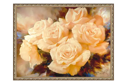 Репродукция в раме Розы шампань