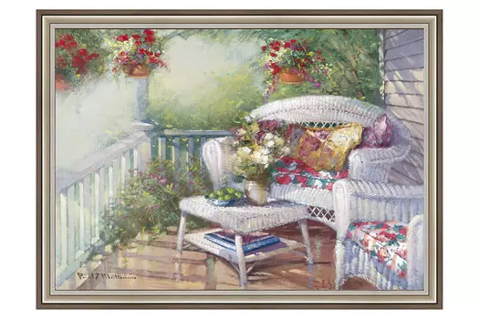 Репродукция в раме Весенняя веранда