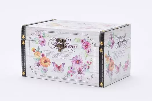 Шкатулка Цветы и бабочки