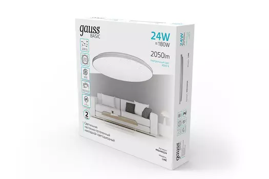 Светильник настенно-потолочный LED Basic Space Diamond