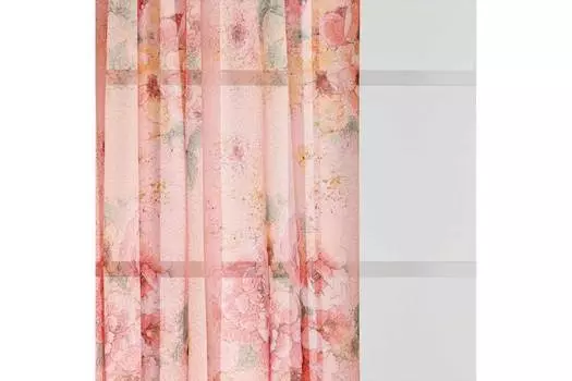 Тюль на ленте Роза акварель