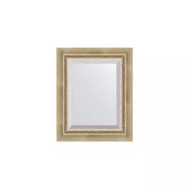 Зеркало с фацетом в раме Состаренное серебро с плетением