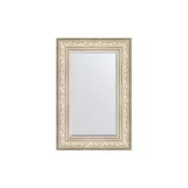 Зеркало с фацетом в раме виньетка серебро