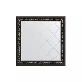 Зеркало с гравировкой в раме чёрный ардеко